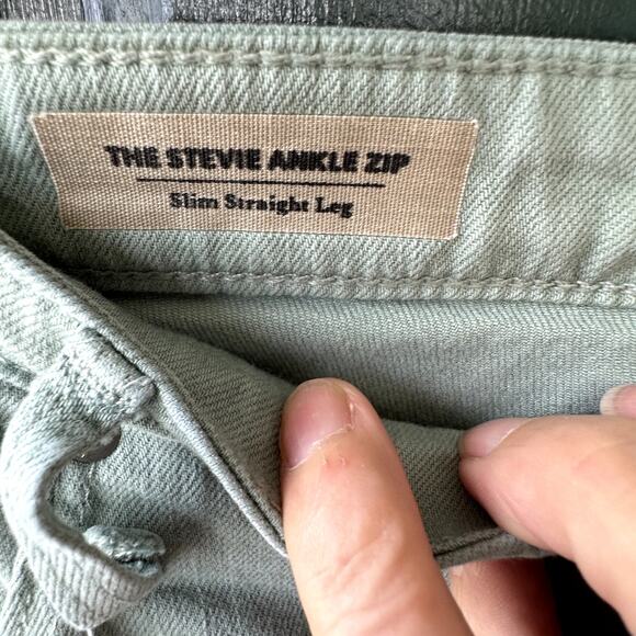 Adriano Goldschmied Stevie Ankle Zip Stretchy Jeans Sz 31R in Pale Sage Green - Picture 6 of 8